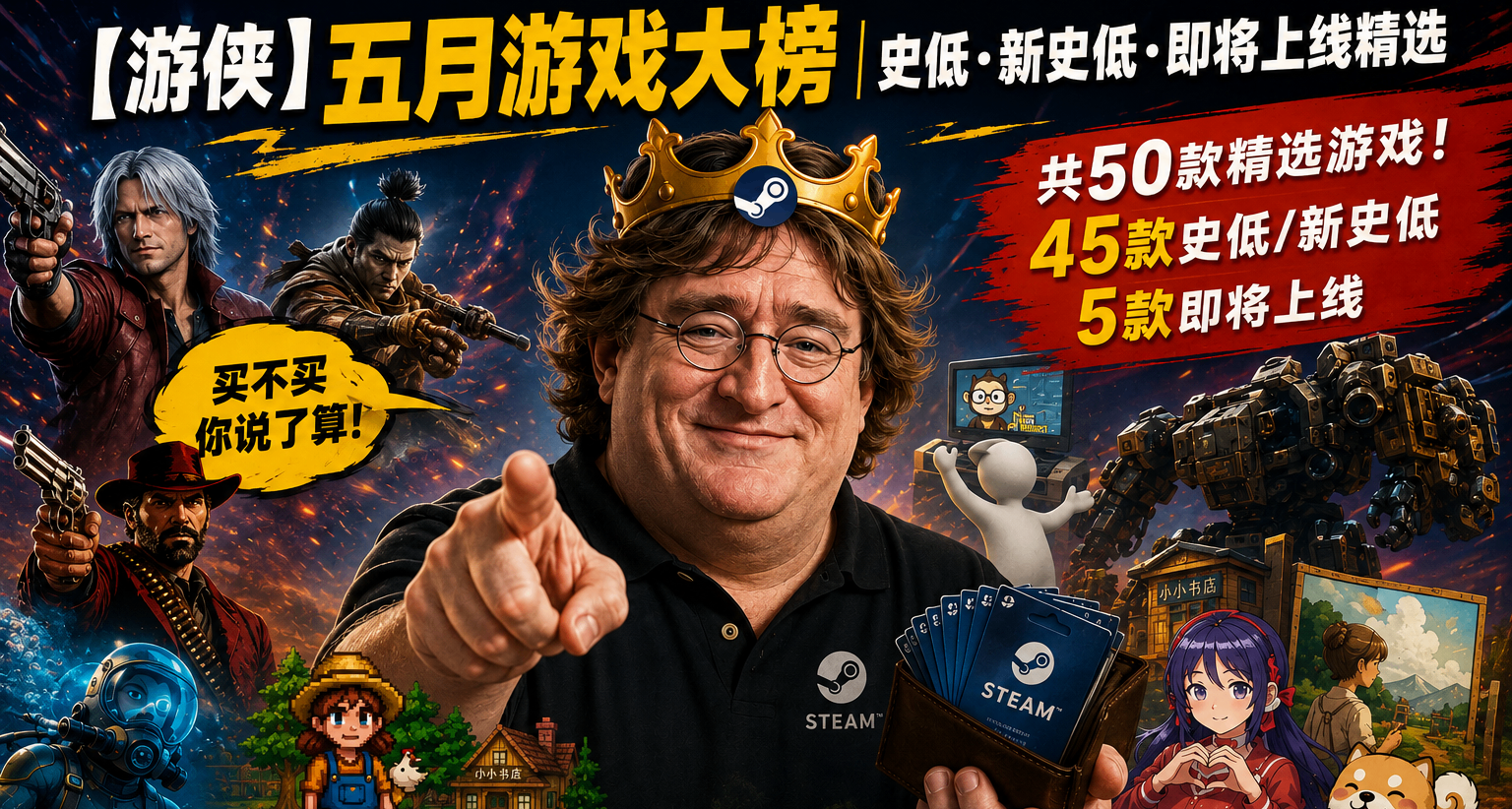 【遊俠】五月遊戲大榜50款｜史低·新史低·即將上線精選