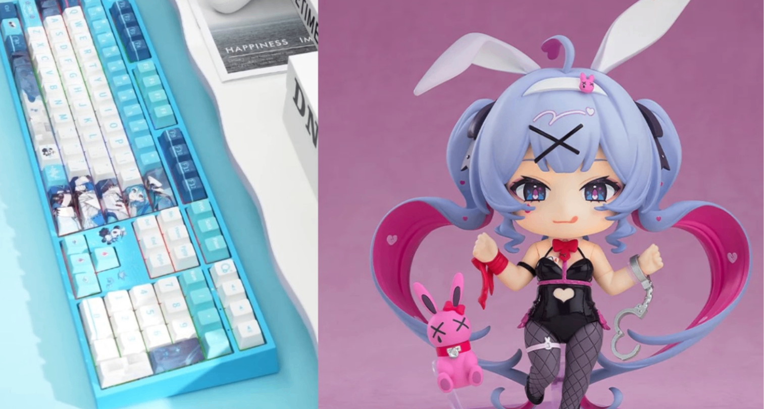 AKKO ✖ 初音未来 联名三模键盘公开，初音未来兔子洞粘土人再贩