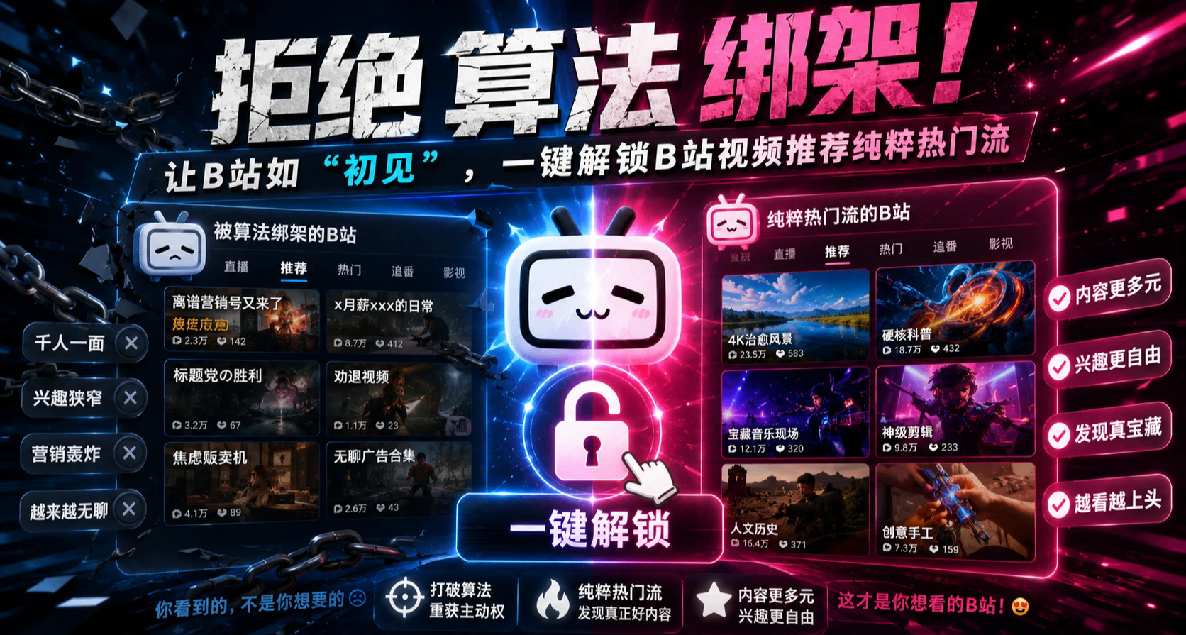 拒絕算法綁架！讓B站如“初見”，一鍵解鎖B站視頻推薦純粹熱門流