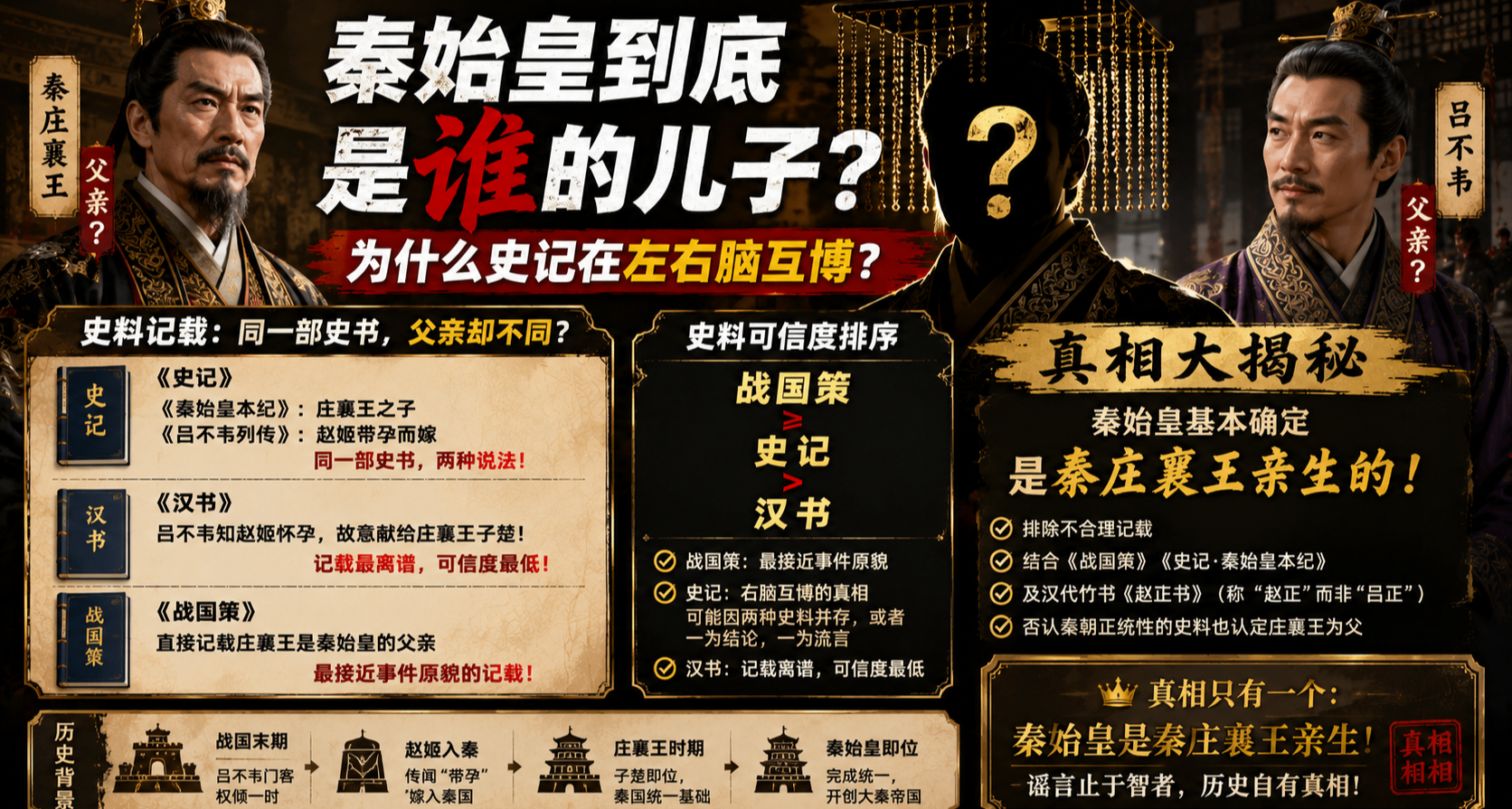 秦始皇到底是誰的兒子？爲什麼史記在左右腦互搏？