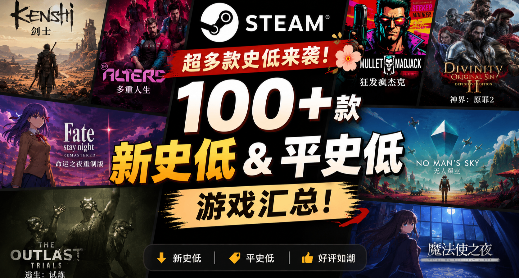 超多款史低來襲 | Steam 100+ 款新史低&平史低遊戲彙總！