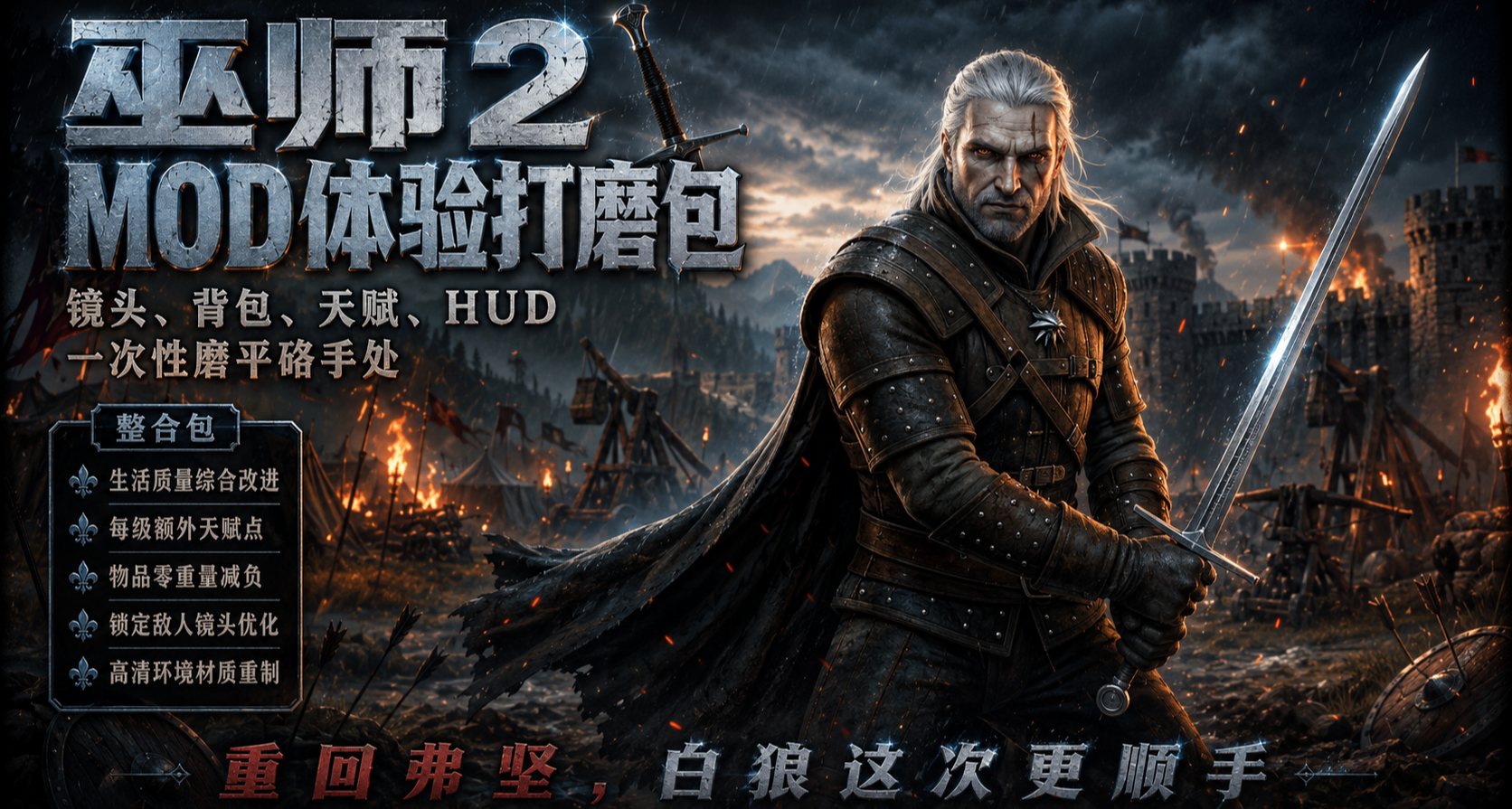 🔥19个《巫师2》旧档续命MOD，巫师2卡手的地方，能救几个？