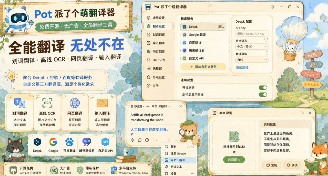 【球盟会】良心又真诚！网页端沉浸式翻译绝佳平替，20+大模型自由接入！