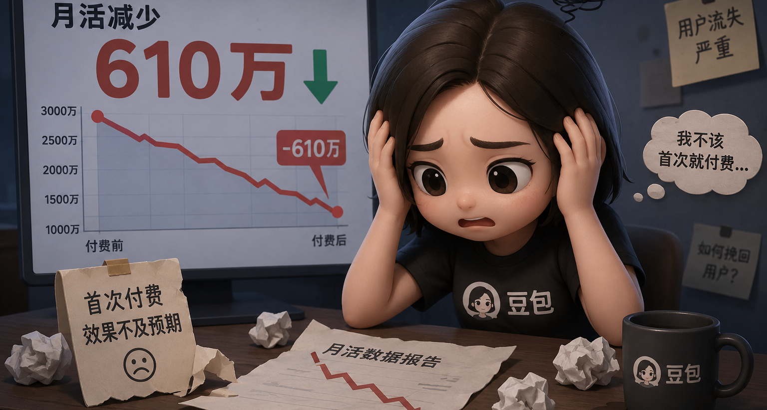 豆包首次付費後月活減少610萬