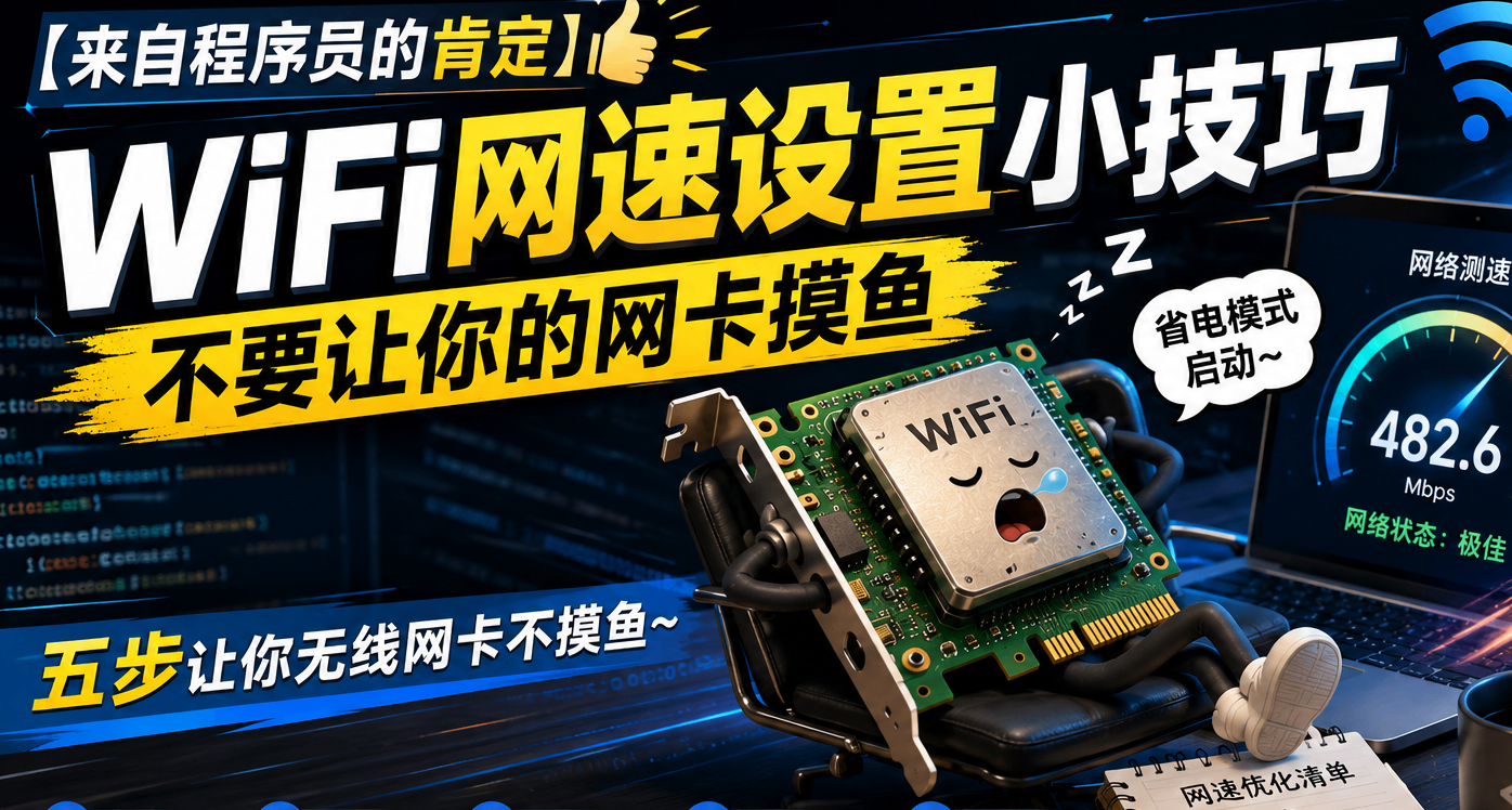 【來自程序員的肯定】WiFi網速設置小技巧，不要讓你的網卡摸魚