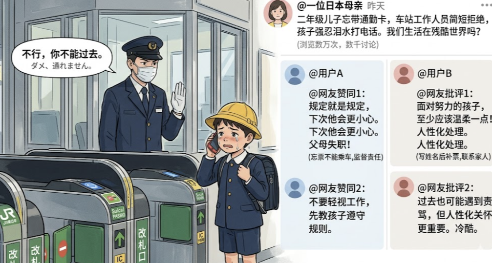 小学生忘带通勤卡被拒乘车，母亲发帖感叹“社会残酷”引发热议