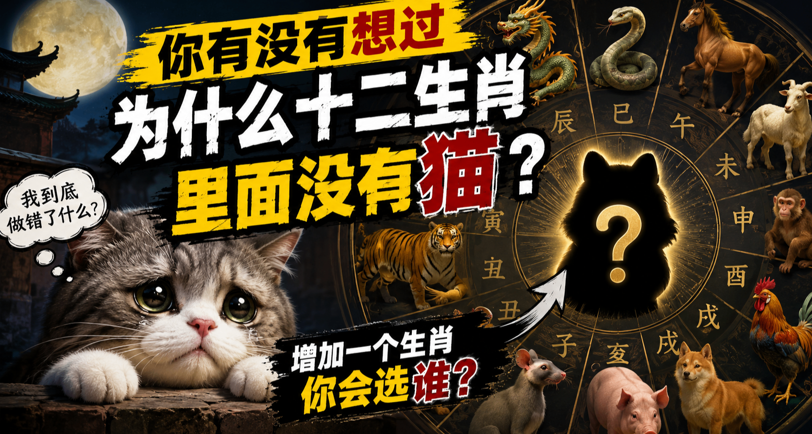 你有没有想过为什么十二生肖里面没有猫？增加一个生肖你会选谁？