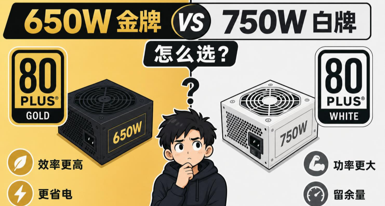 内存涨价整机跟涨，电源该省还是该稳？650金牌 vs 750白牌