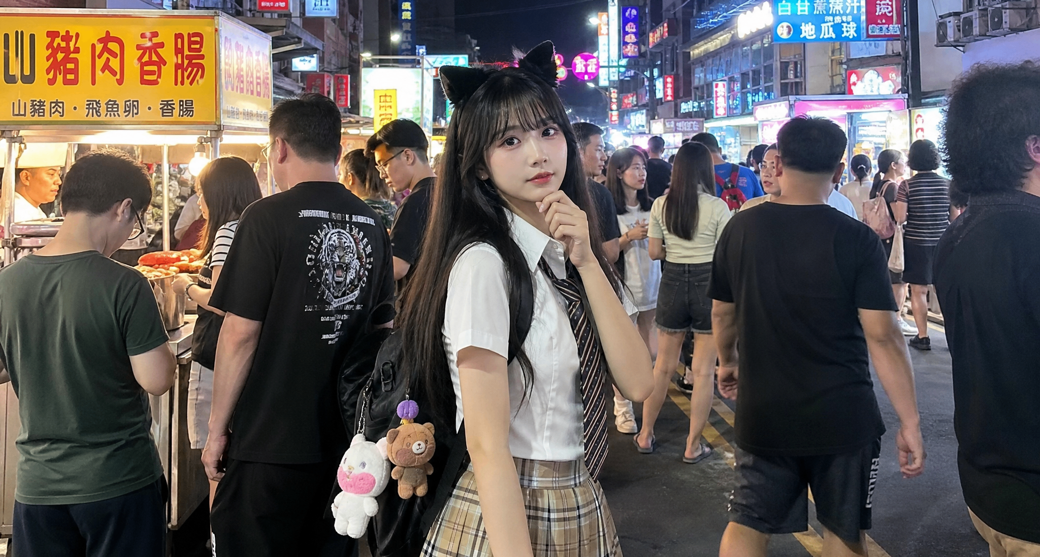 霓虹夜市的隨拍瞬間