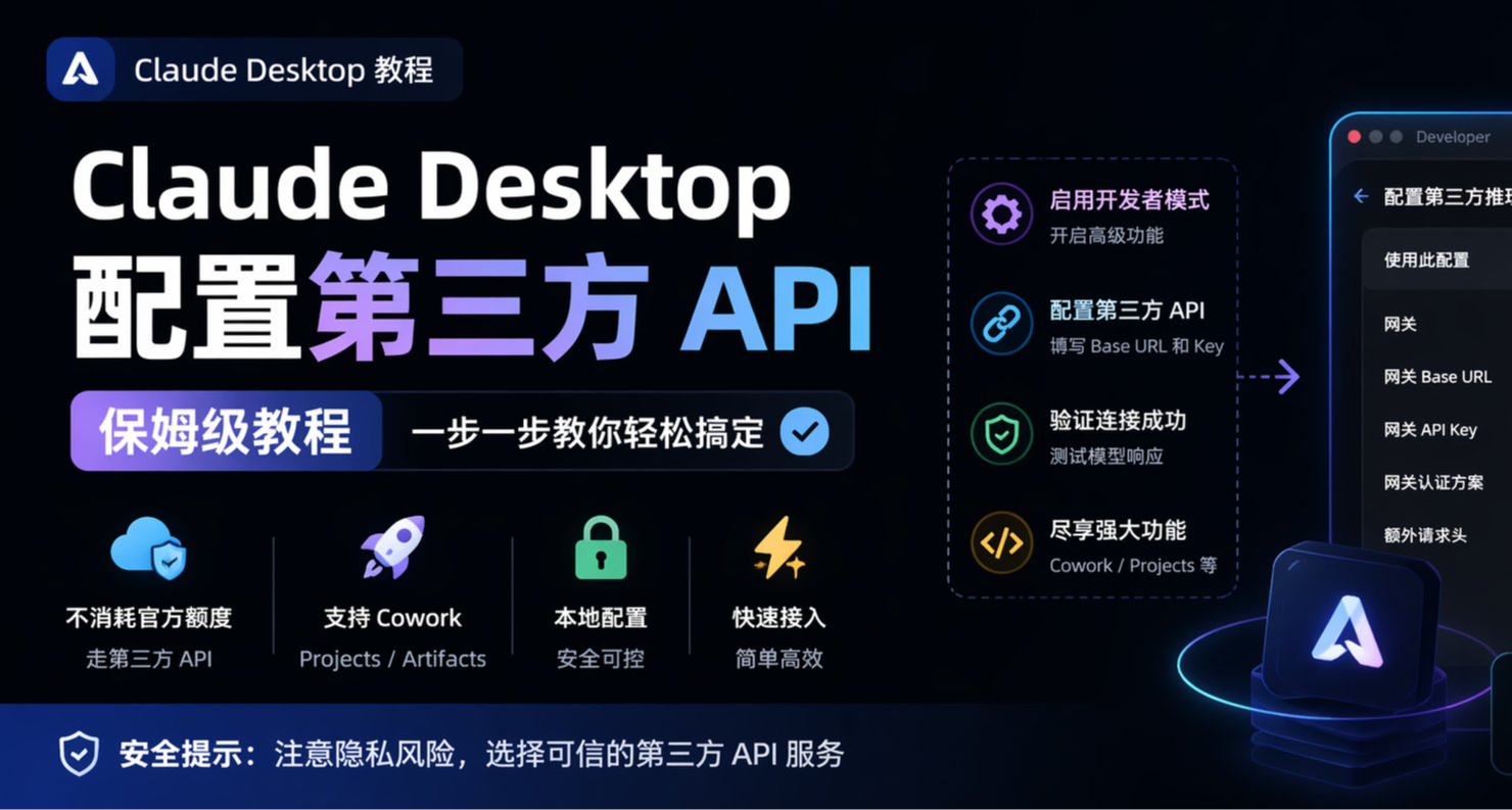 Claude Desktop 配置第三方 API 保姆级教程