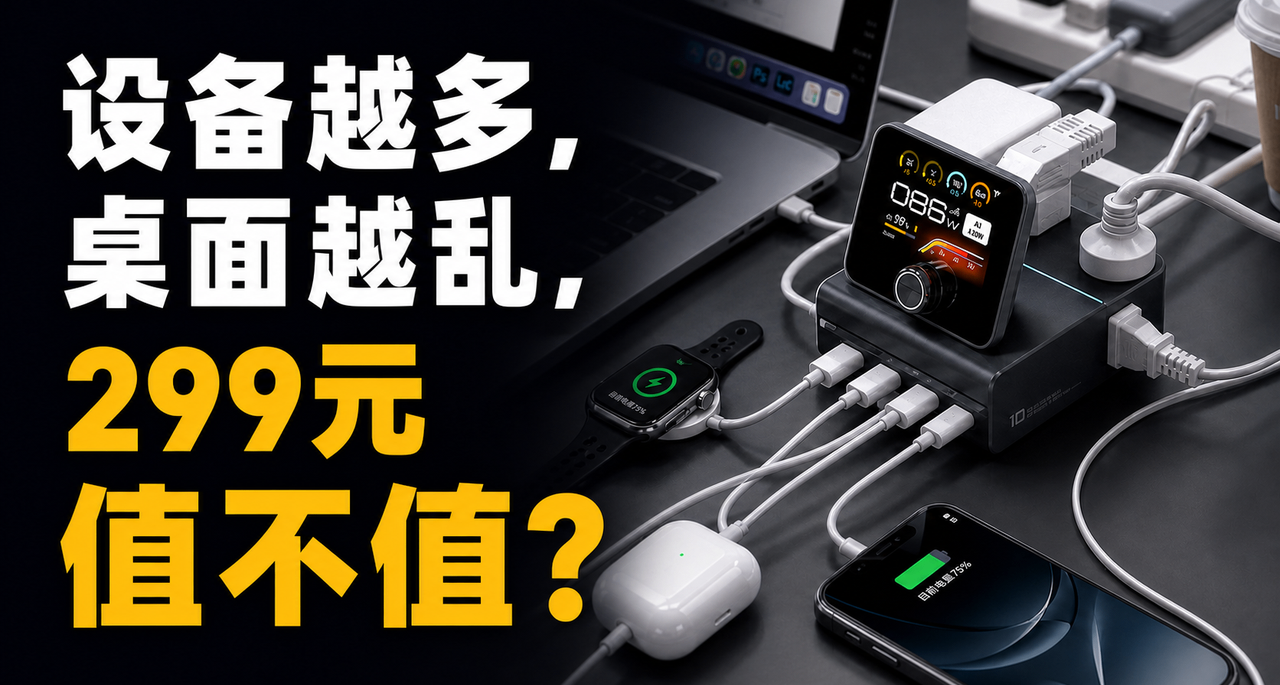 设备越多，桌面越乱，299元酷态科10号电脑基站值不值？