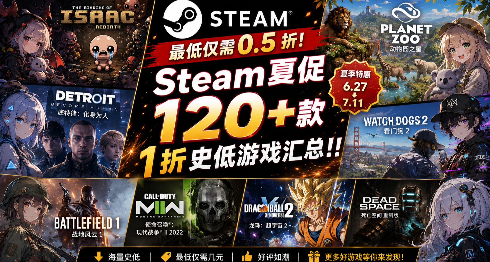 最不背刺的一集  | Steam 夏促 120+ 款1折史低遊戲彙總！