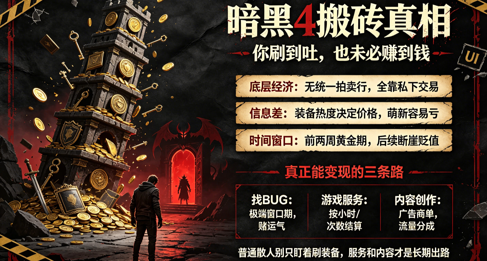 暗黑破壞神4爲啥子你搬磚賺不到錢？