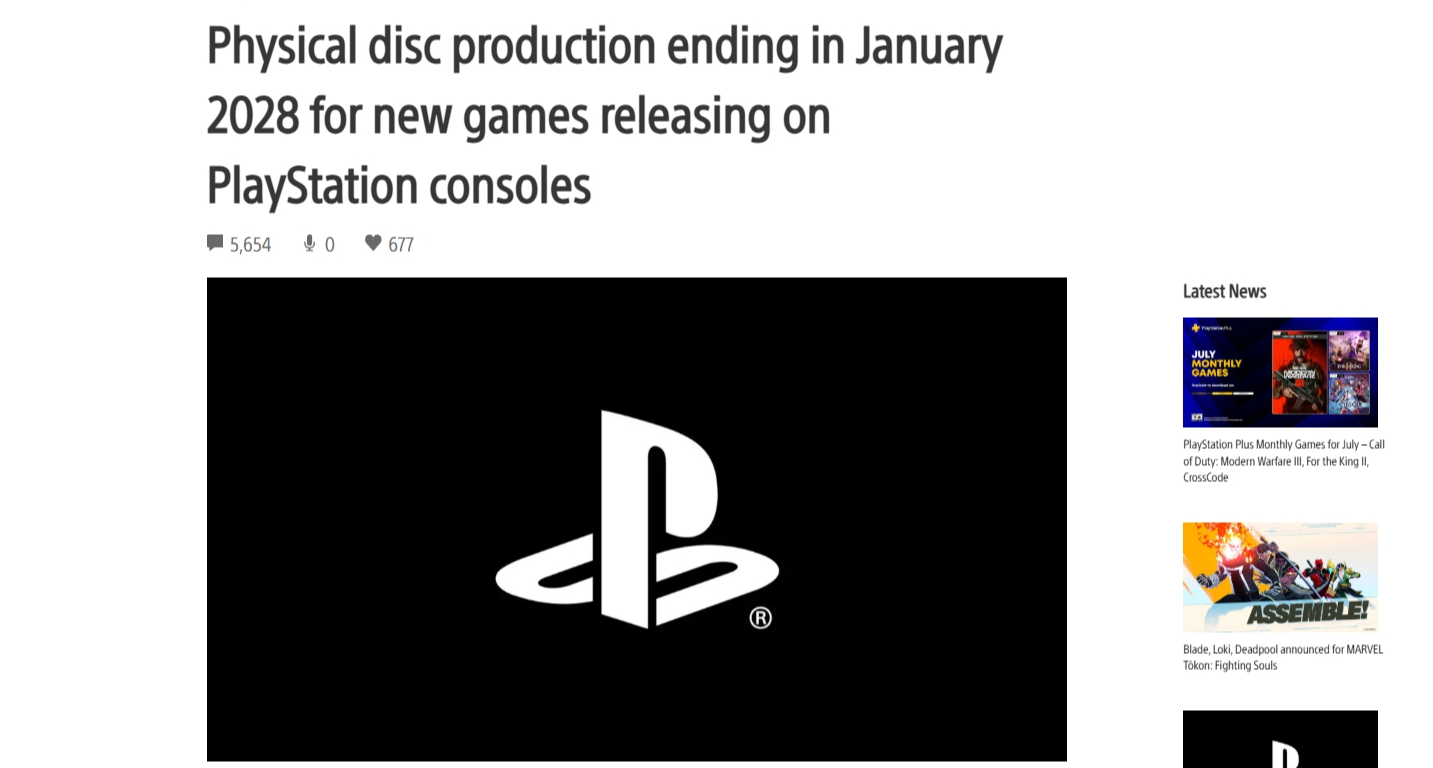 玩家們都說不再買PS6！索尼官宣：2028年起PS新作取消實體光盤