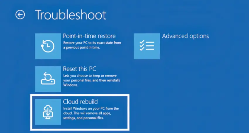 微軟測試 Windows 11 雲重建功能，大幅簡化系統恢復流程