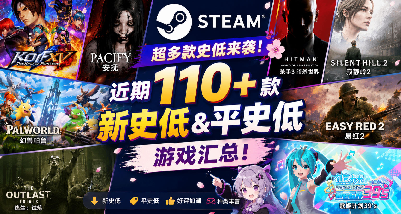 超多款史低來襲 | Steam 近期 110+ 款新史低&平史低遊戲彙總！