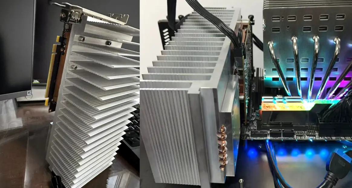 2.5公斤铝块压显卡上！RTX 4060无风扇散热，全被动还能跑游戏？