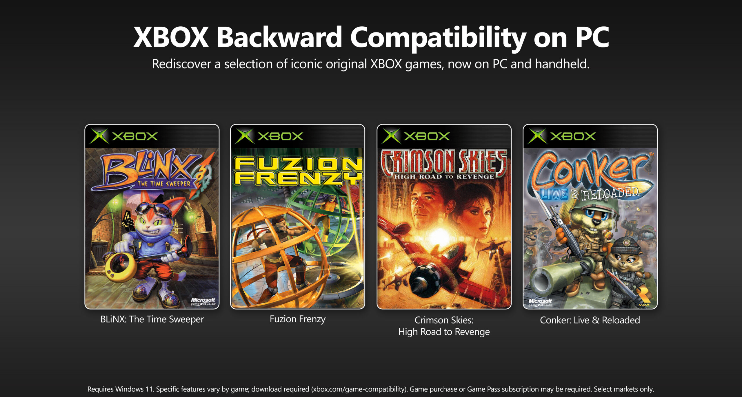 XBOX PC版现已推出向后兼容功能，首批包含4部初代XBOX主机游戏