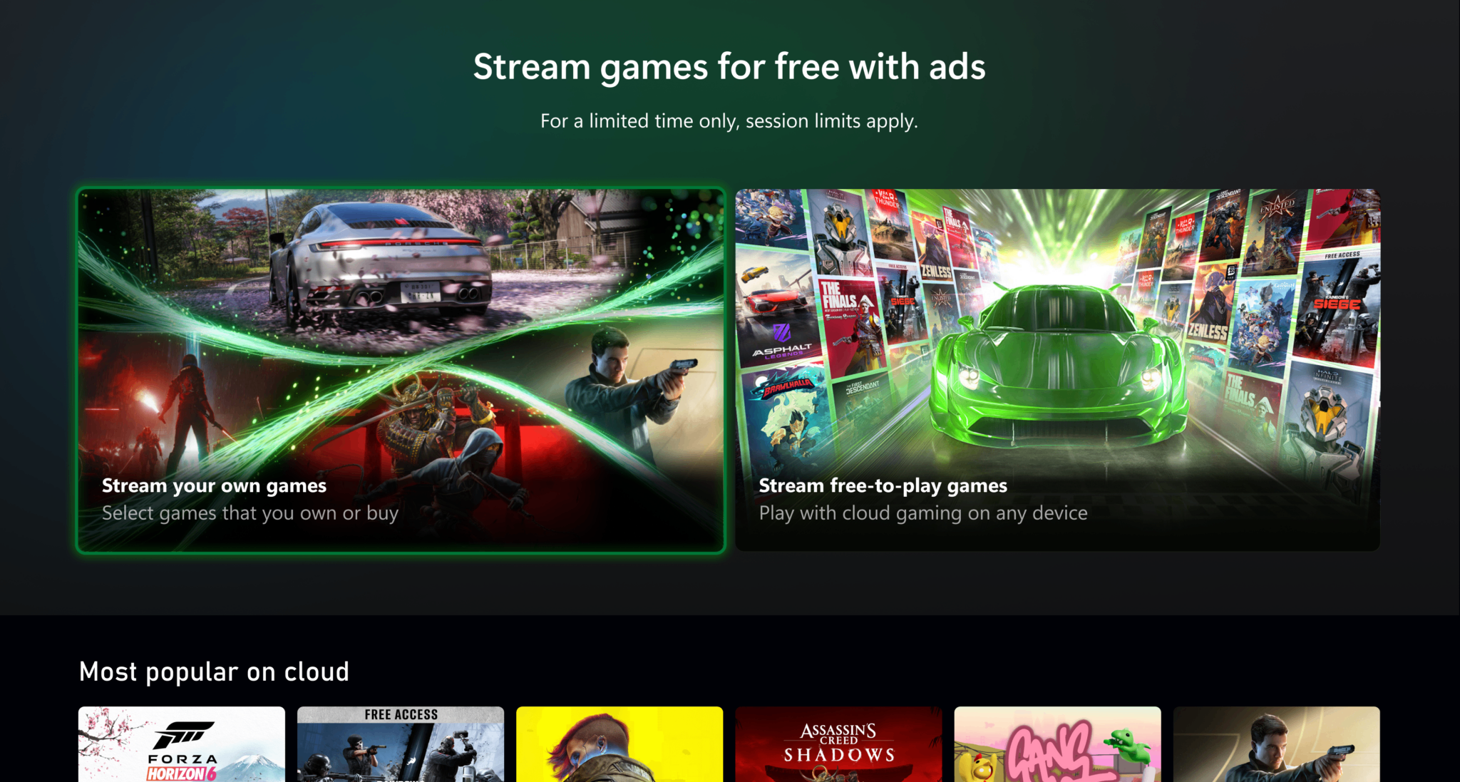 Xbox 开始测试广告版云游戏：观看广告即可免费使用云游戏功能