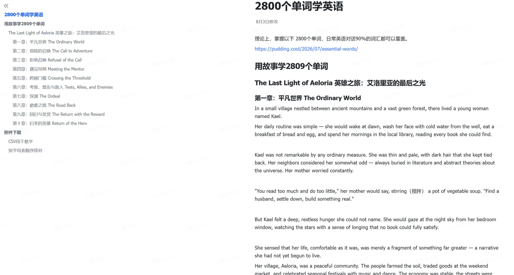 把2800个英语单词塞进一个故事里，日常英语对话90%的词汇都可覆盖