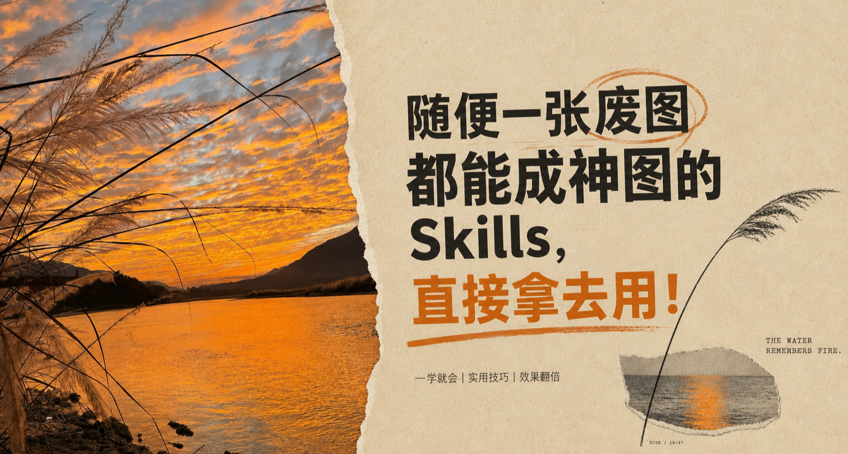 隨便一張廢片也能成神圖的Skill——藝術紙像海報