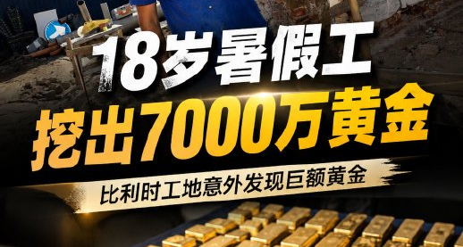 比利时18岁暑假工挖出价值7000万黄金