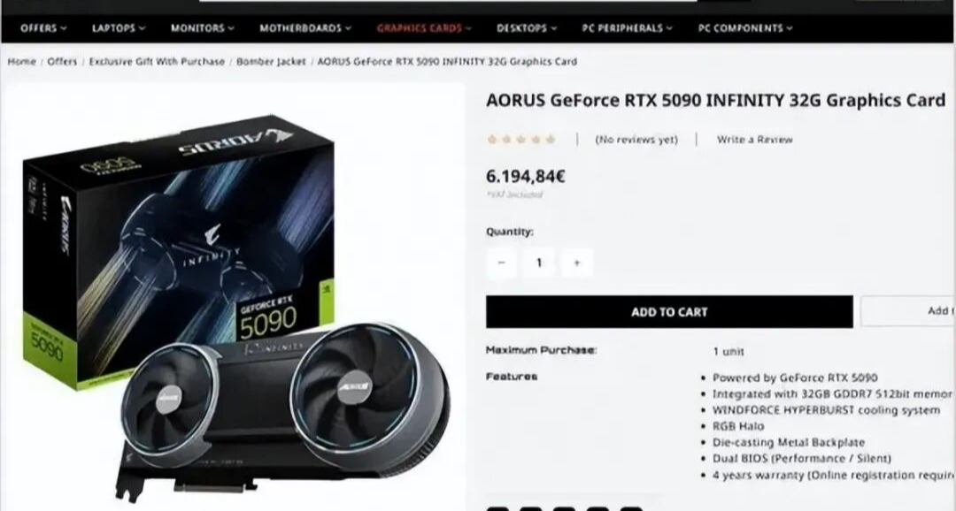 離譜！RTX 5090溢價166%近5萬，一張頂三張RTX 5080