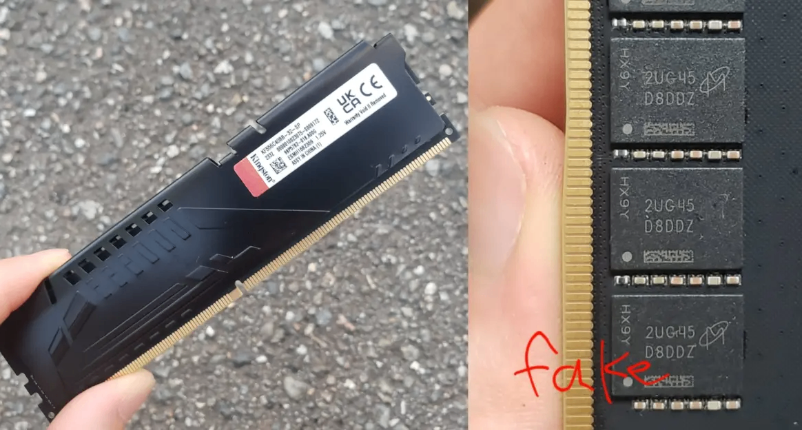 买家拆解惊现离谱骗局：金士顿FURY散热片下竟用DDR4伪装成DDR5
