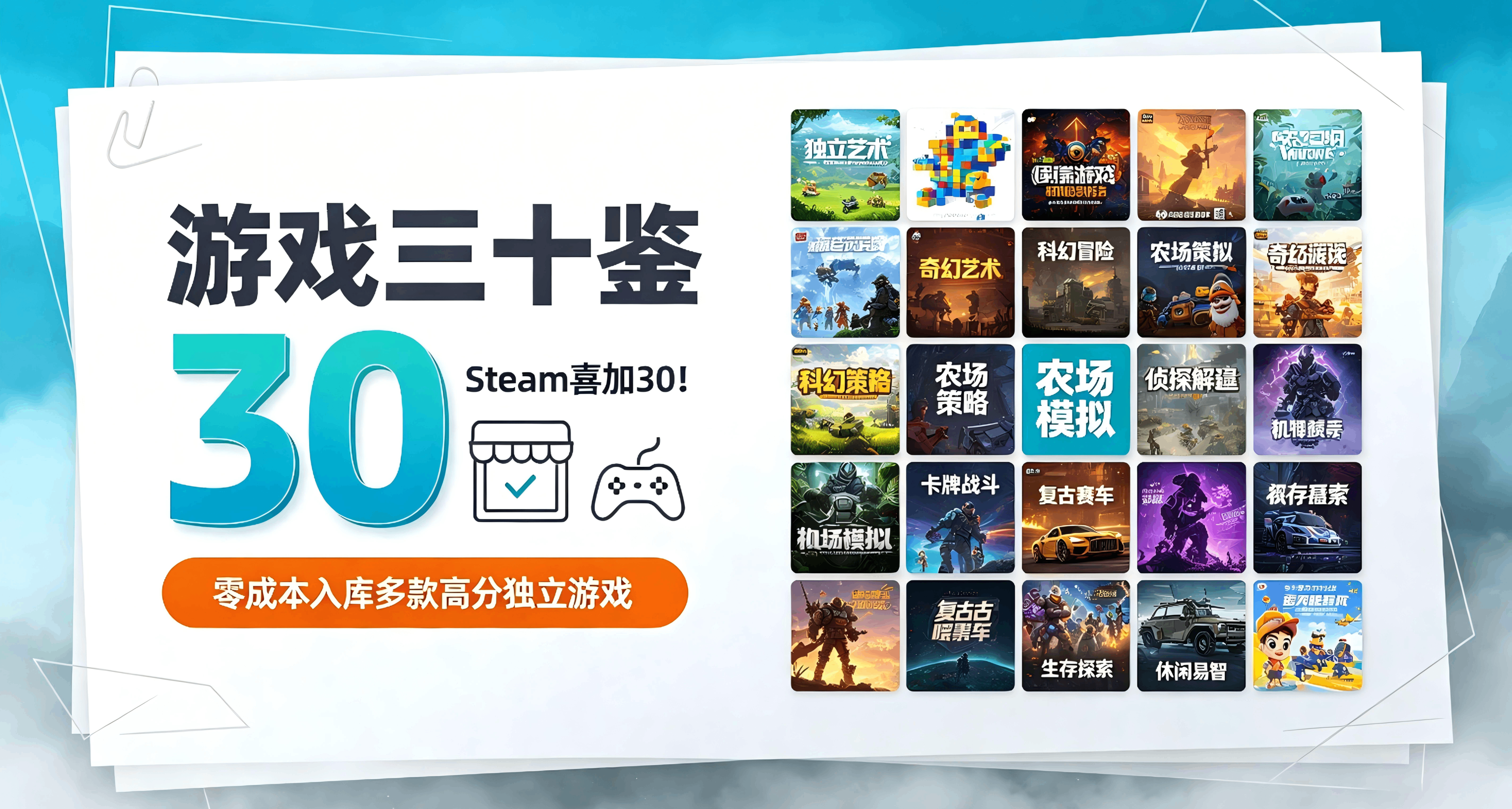 遊戲三十鑑：Steam喜加30！零成本入庫多款高分獨立遊戲