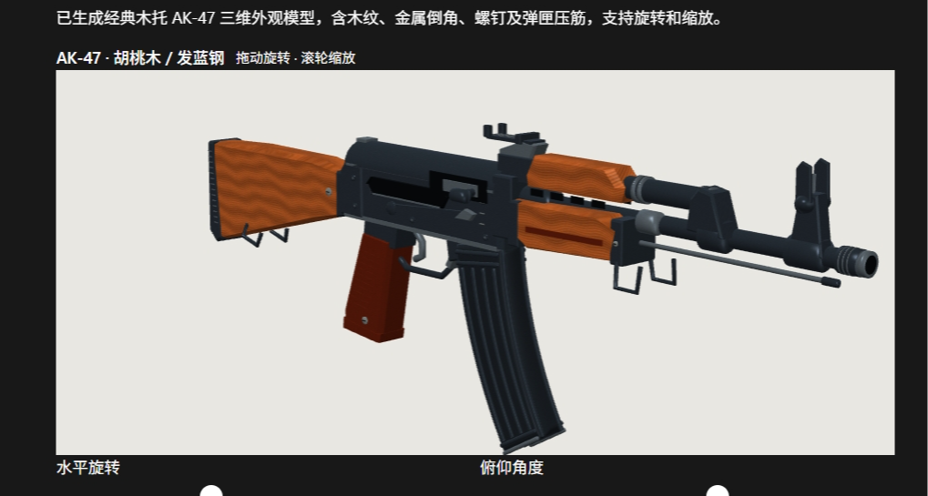 用Astra高12分钟生成了一个AK47模型，大家看效果怎么样？
