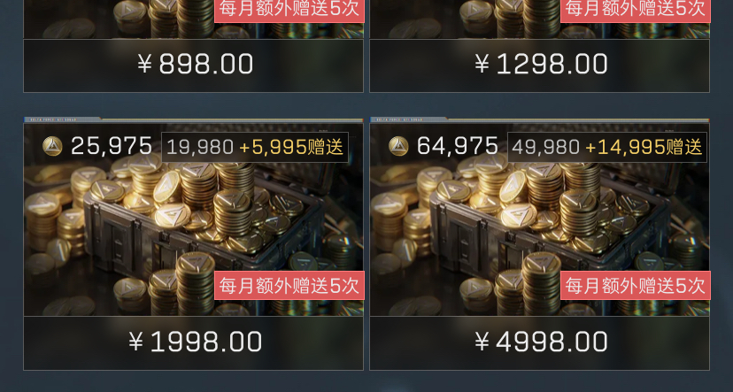 游戏里充值最高档是648，小程序直接最高4998档谁绷得住