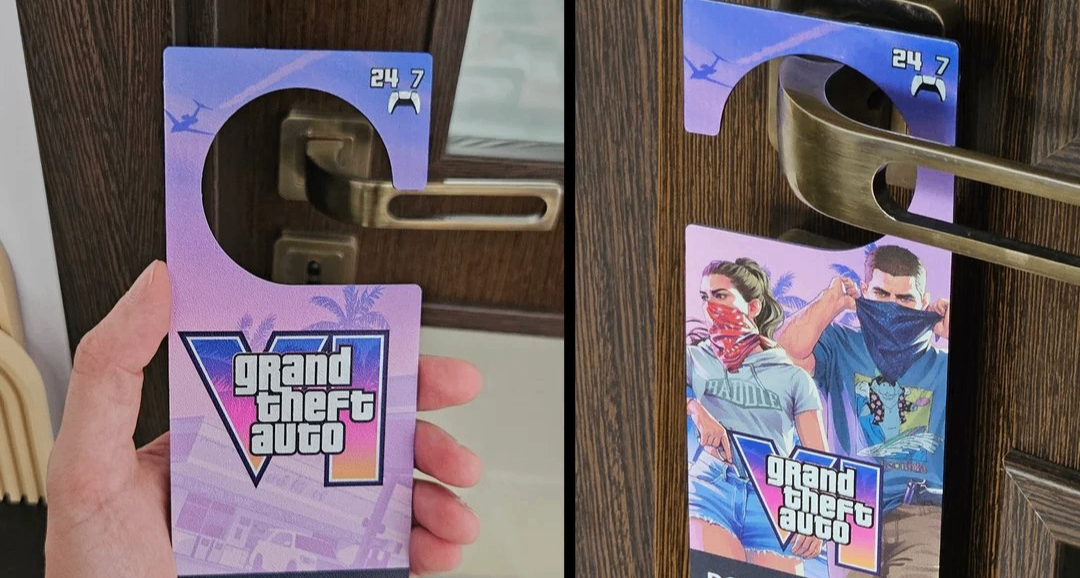 玩家自制《GTA6》主题的防打扰门牌！以便让自己安心玩游戏！