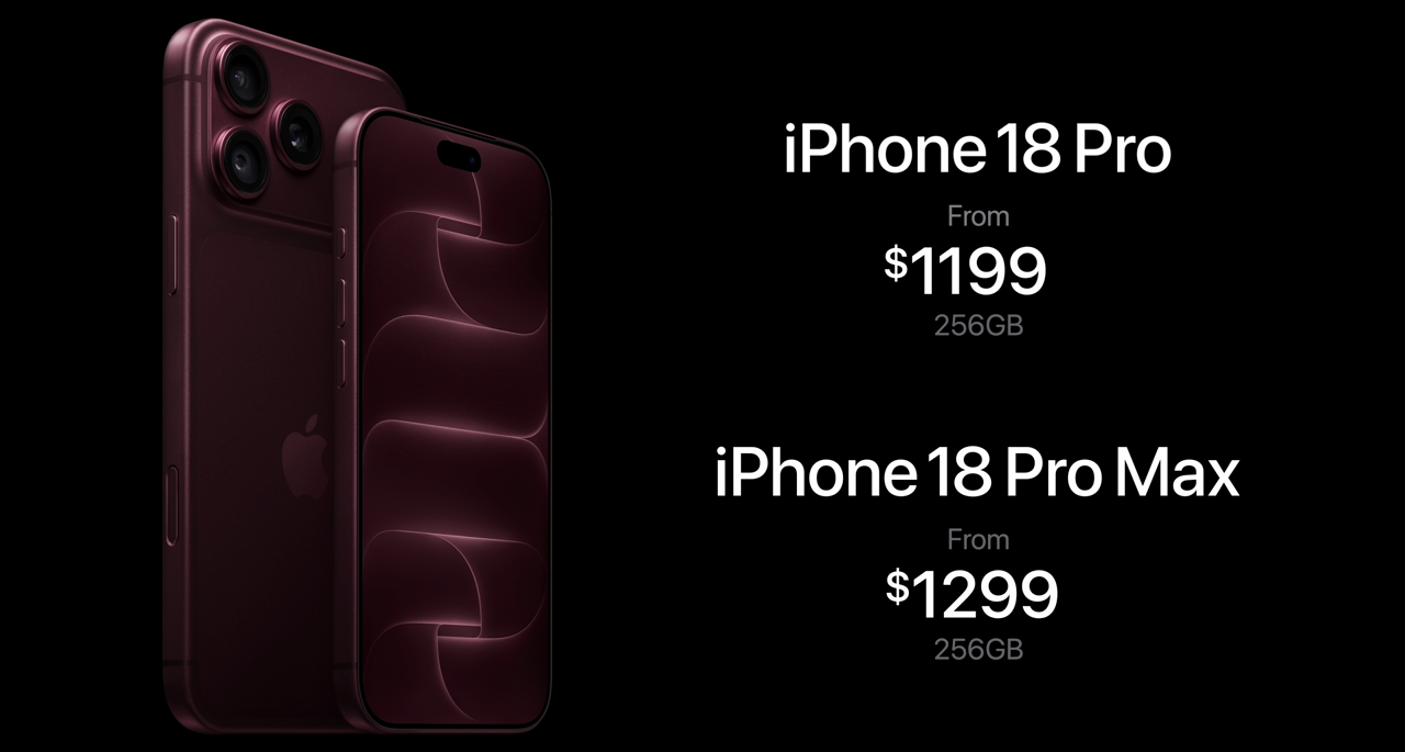 iPhone 18 Pro正式發佈，售價9999元起，9月18日發售