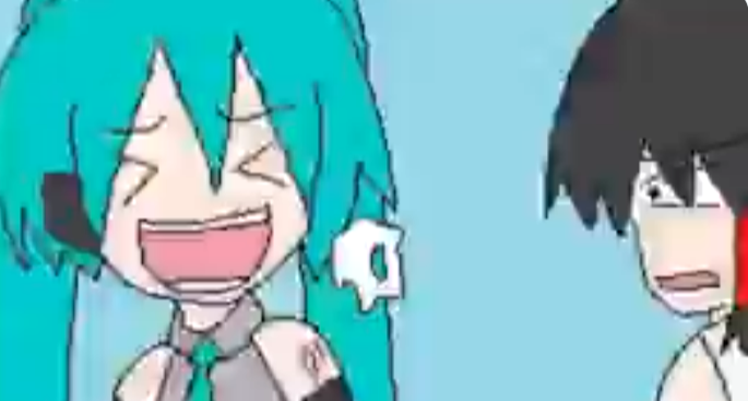 老资历~经典【初音未来】对【博丽灵梦】喷水表情包作者是？
