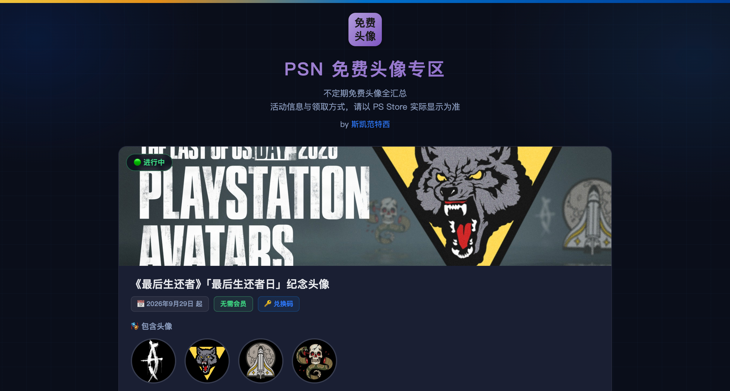 免費領！《最後生還者》4款PSN頭像，附兌換碼