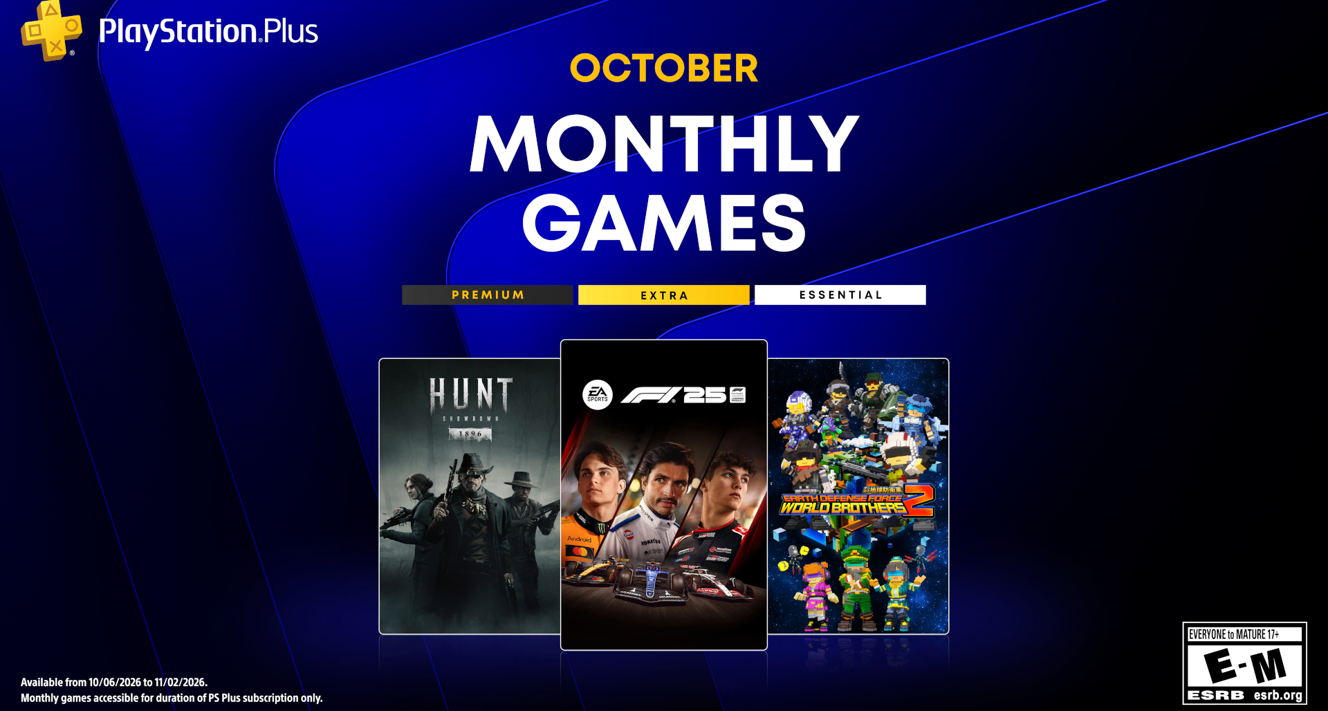 10月PS+會免遊戲公佈：《F1 25》領銜入庫