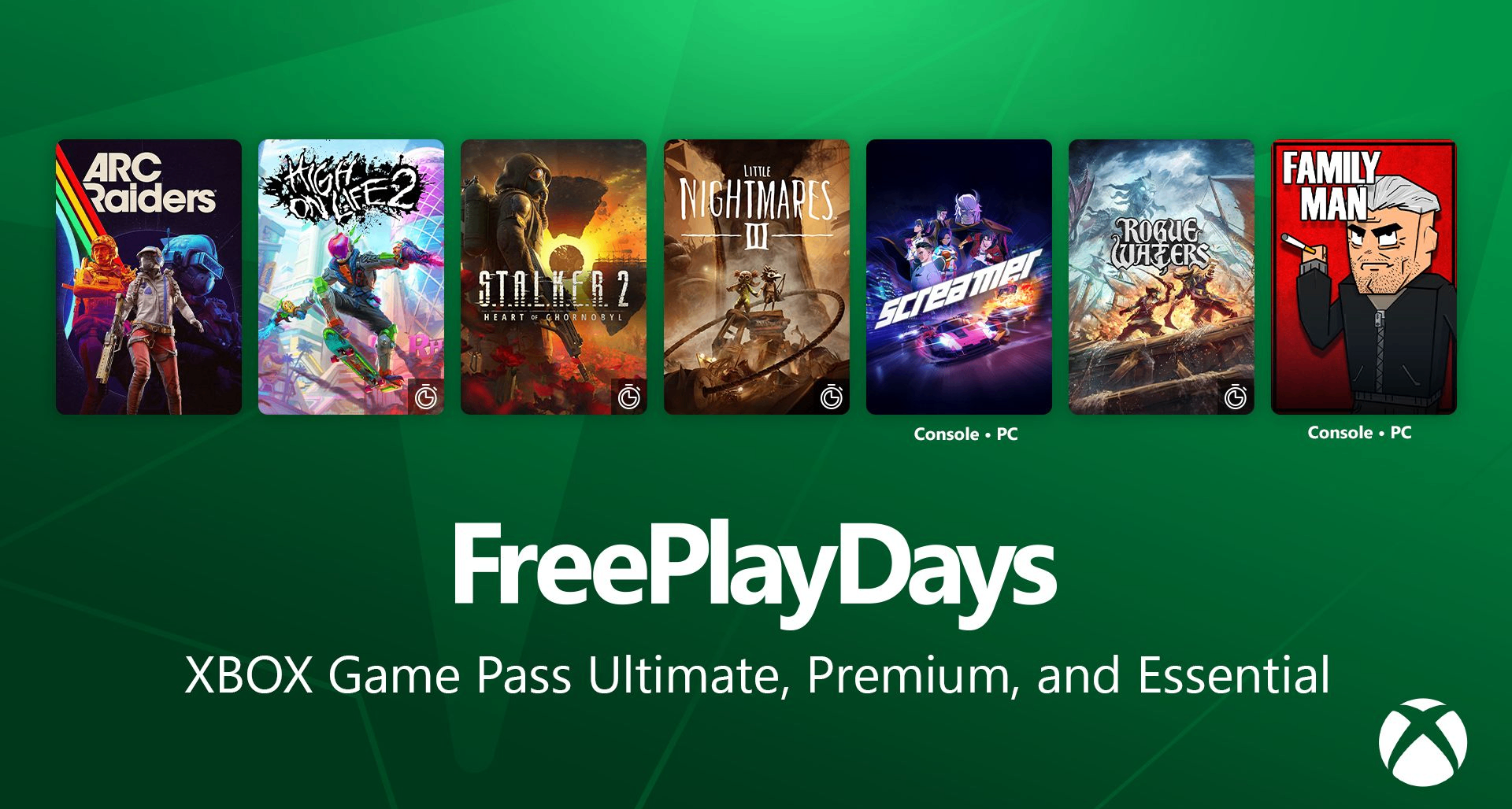 Xbox Free Play Days本週開放7款遊戲免費體驗