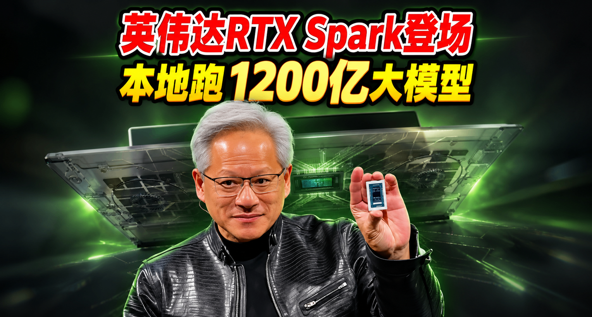 老黄手里拿着的是一个可以本地跑1200亿参数大模型的性能怪物!