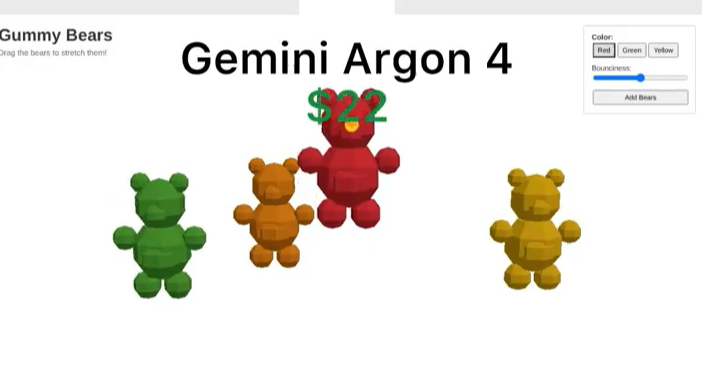 Gemini 4 Argon 测试效果来了！依旧美国大豆包！