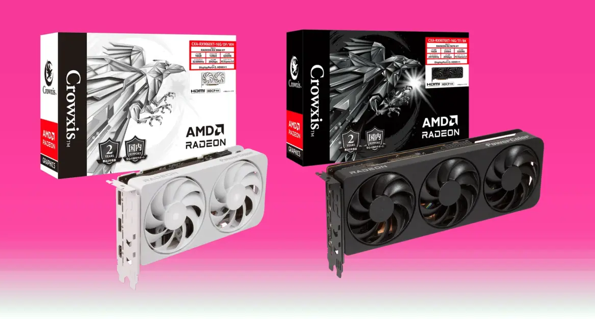 日本PC DIY廠商Crowxis首發基於撼訊的Radeon RX 9000系列新品