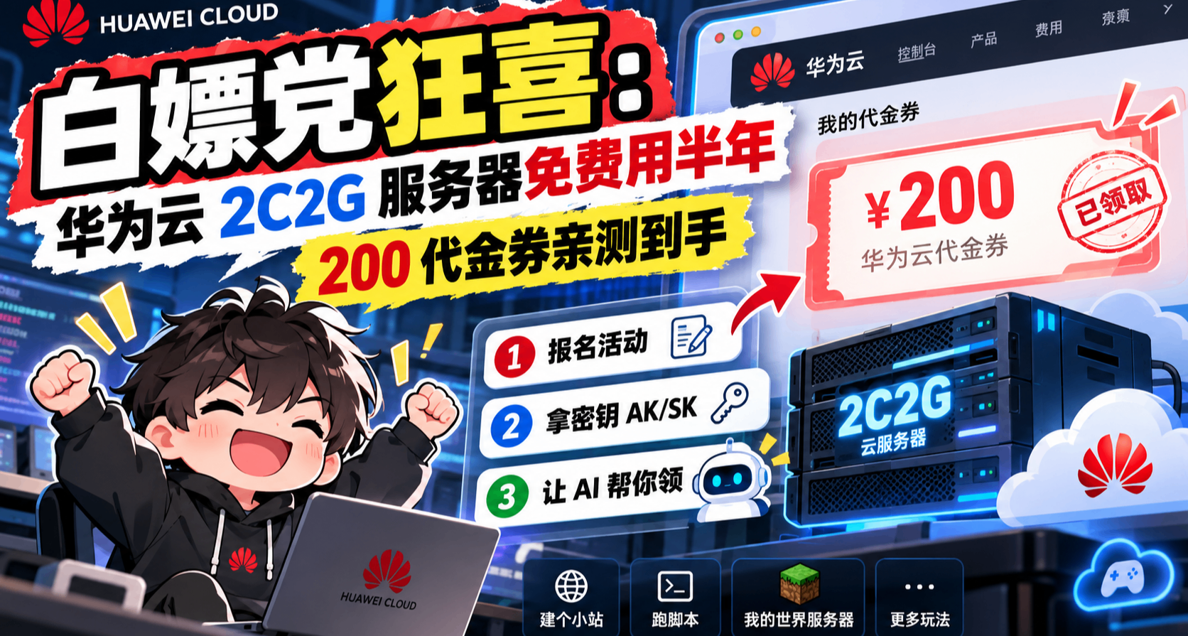 【羊毛指南】华为云6个月免费服务器