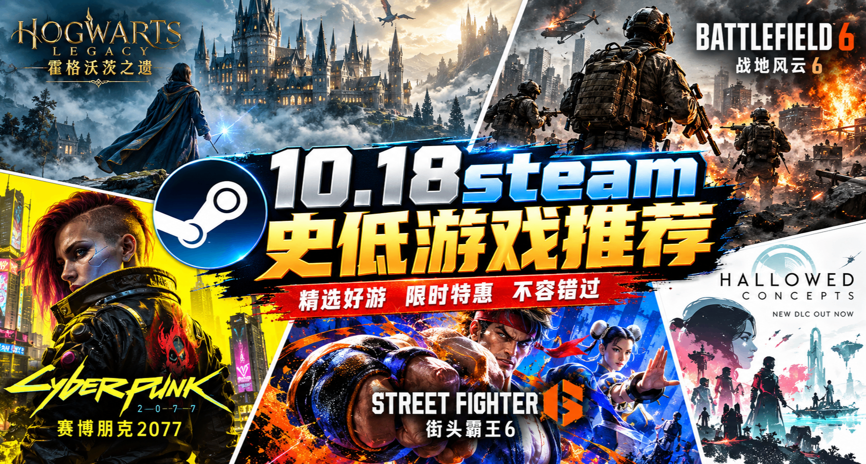 【10.18】凌晨爆肝steam百款史低！多款3A骨折价，错过等半年！