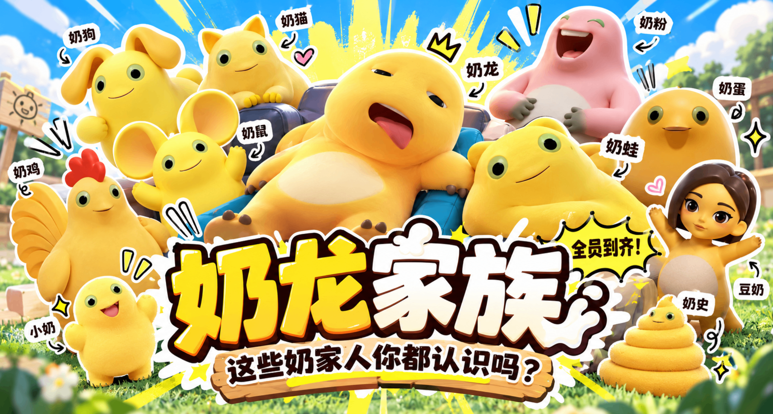 奶家人大集合！你真的能把奶龙们认全吗？