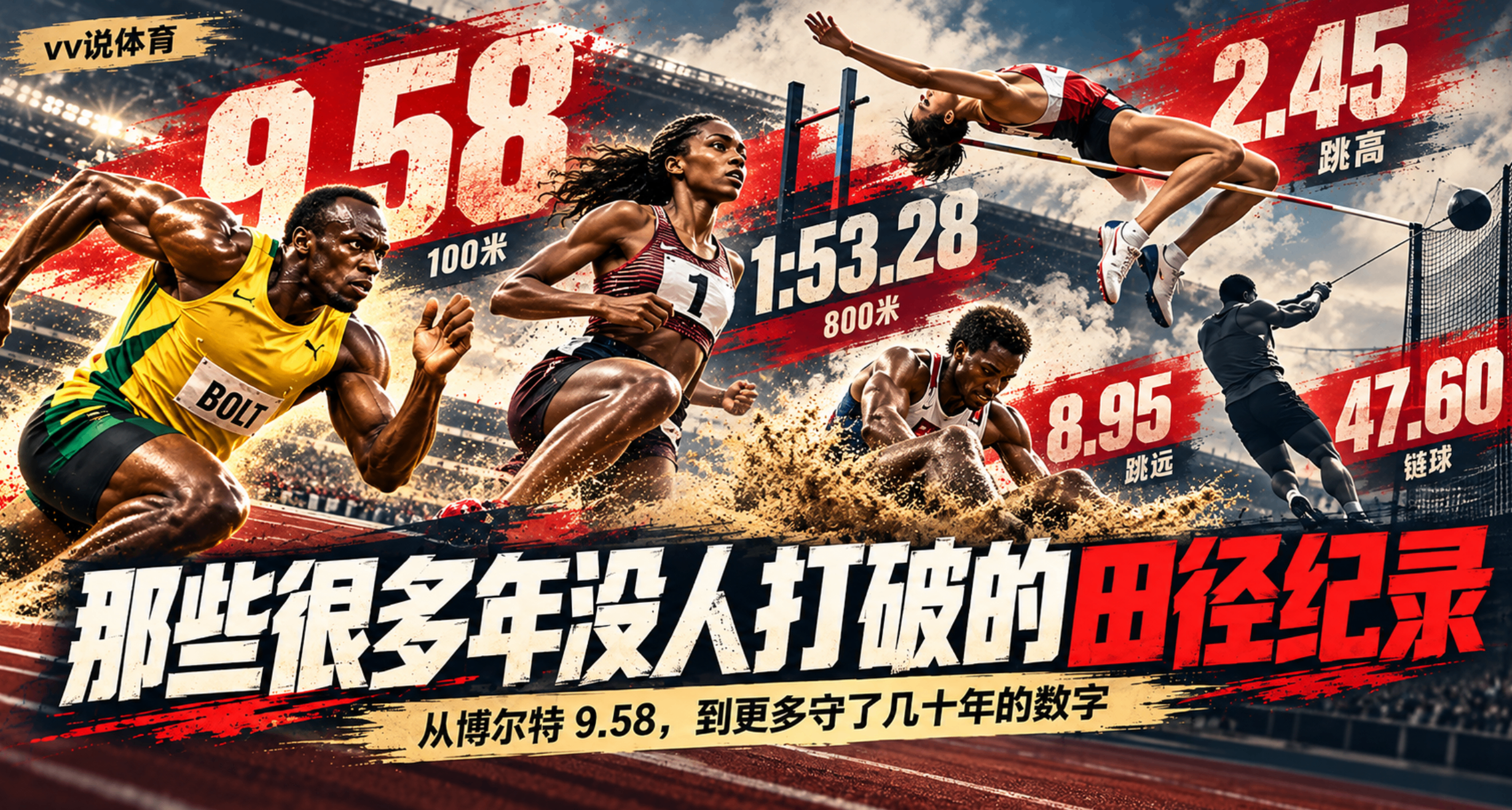 博尔特9秒58都不算老：这些田径世界纪录，有的已经守了43年