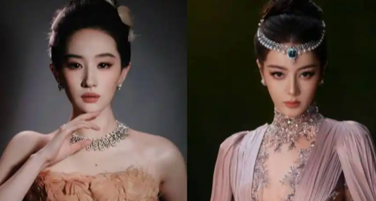 VOGUE“絕色盛典”紅毯，【劉亦菲】撐傘壓軸，【熱巴】叼蝴蝶出場