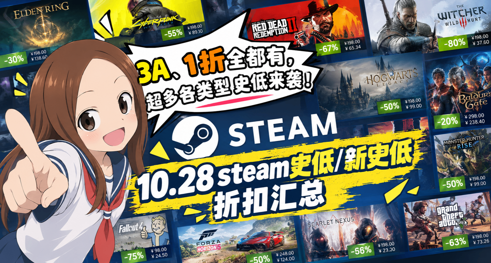 10.28等等党大胜利！逃生等各类史低游戏来袭！3A、1折全都有！