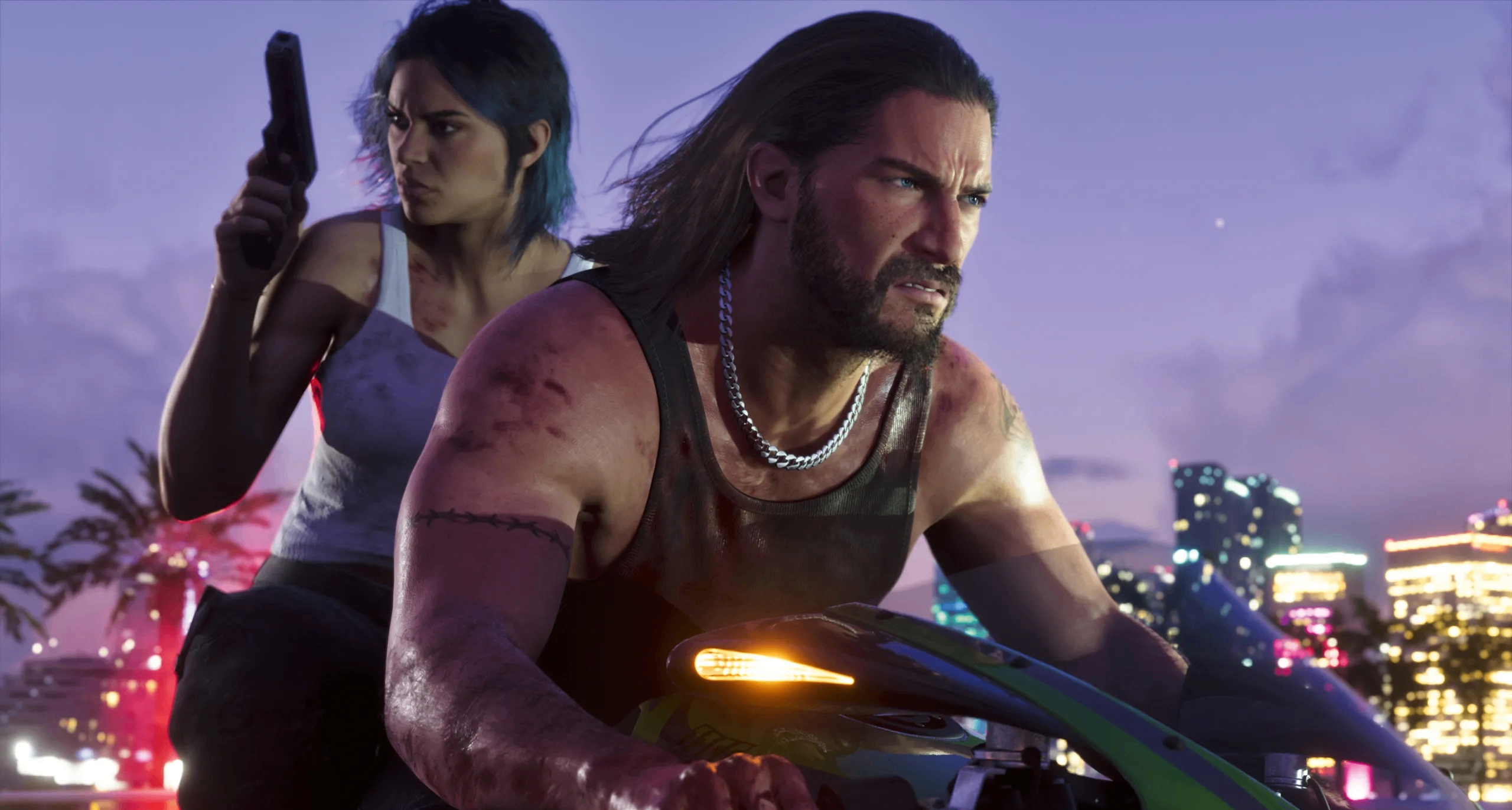 《GTA6》公布12张新截图，长发杰森与短发露西娅亮相